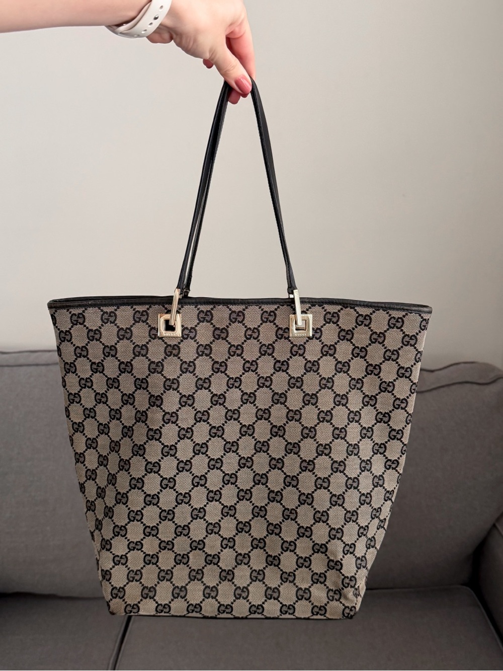 Vintage Gucci GG Monogram Canvas Tote Bag